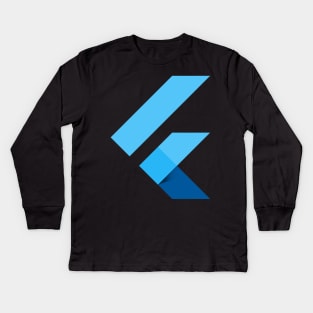 Flutter Logo - development SDK Kids Long Sleeve T-Shirt